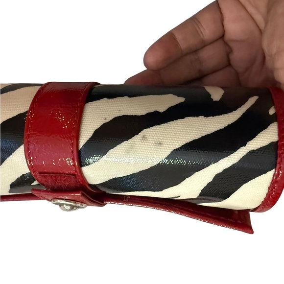 Brighton Zebra Print Clutch with Red Trim - Picture 8 of 16